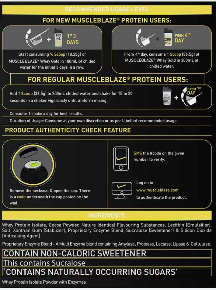 MuscleBlaze Whey Gold 100% Protein Isolate - Image 3